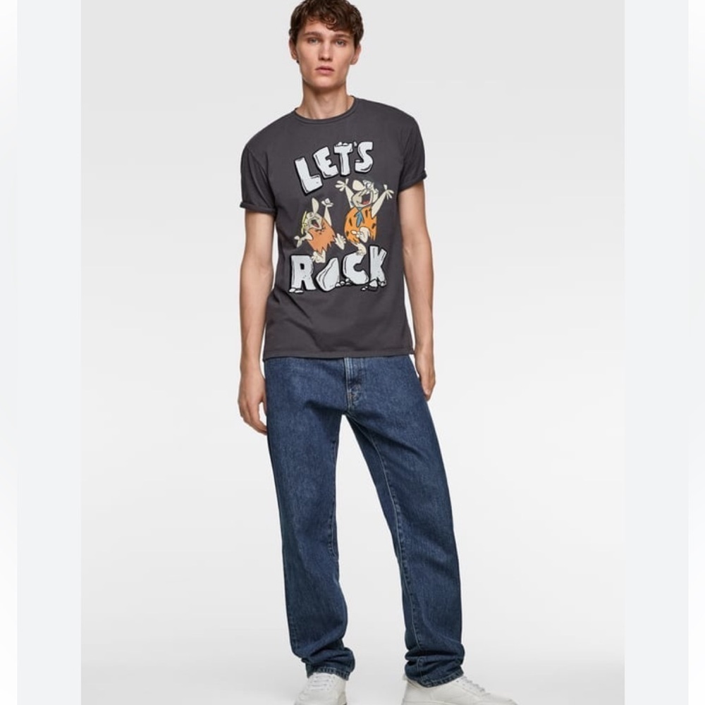Zara x The Flintstones‎ Let’s Rock Warner Bros. Graphic Shirt